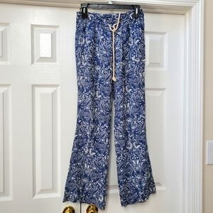 ROXY Blue Linen Blend Pants